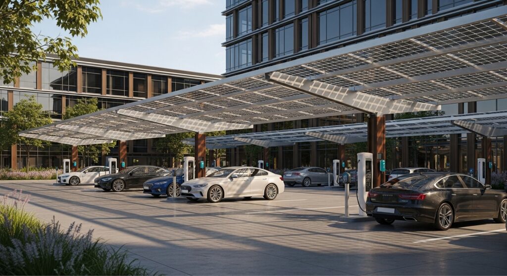 Solar carport and ev solution uae eig solar